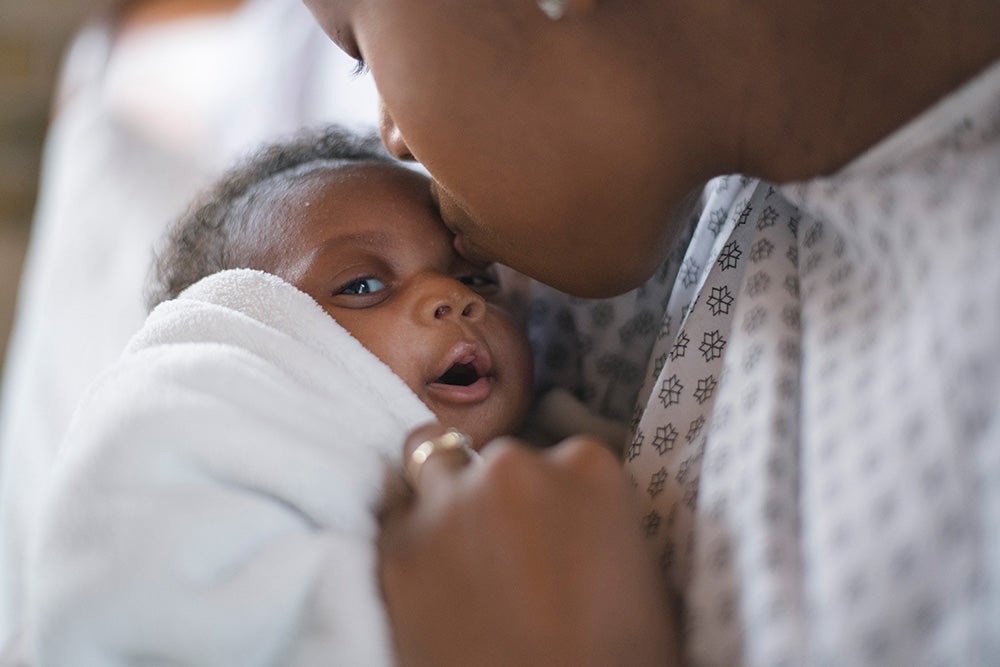 Newborn baby and mom.